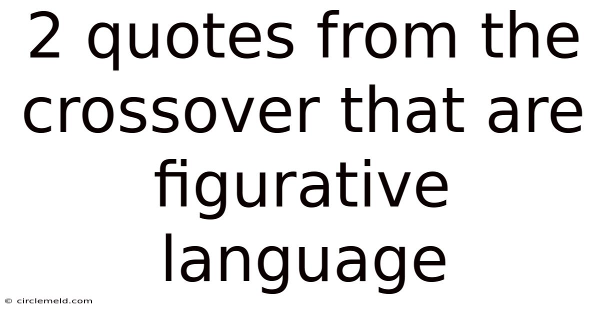 2 Quotes From The Crossover That Are Figurative Language