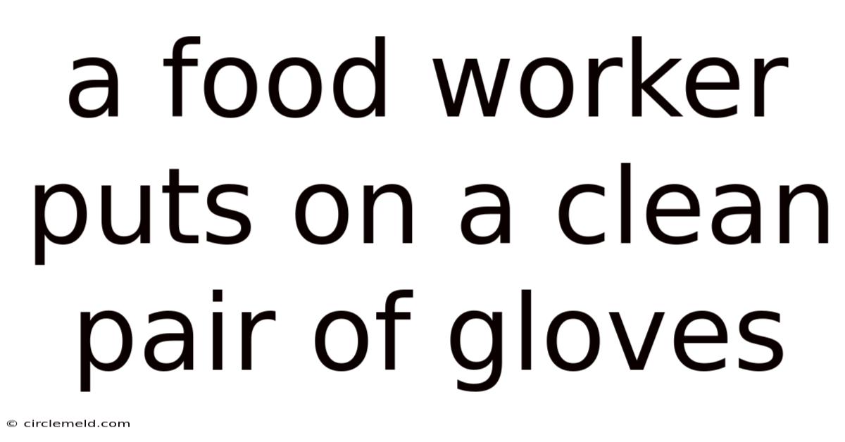 A Food Worker Puts On A Clean Pair Of Gloves