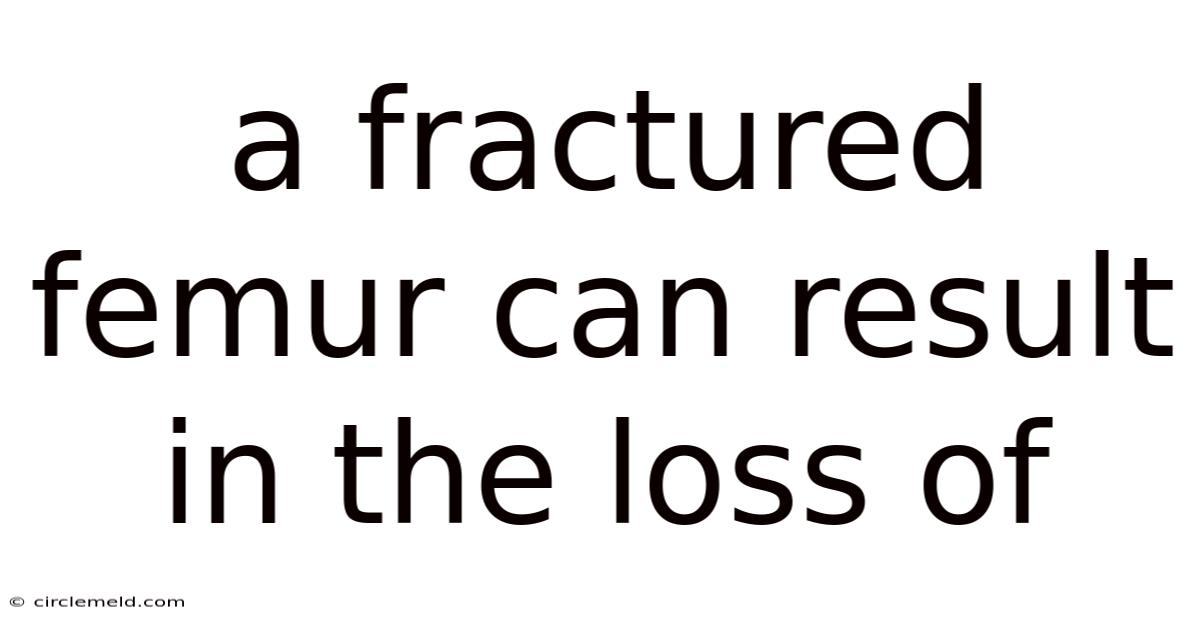 A Fractured Femur Can Result In The Loss Of