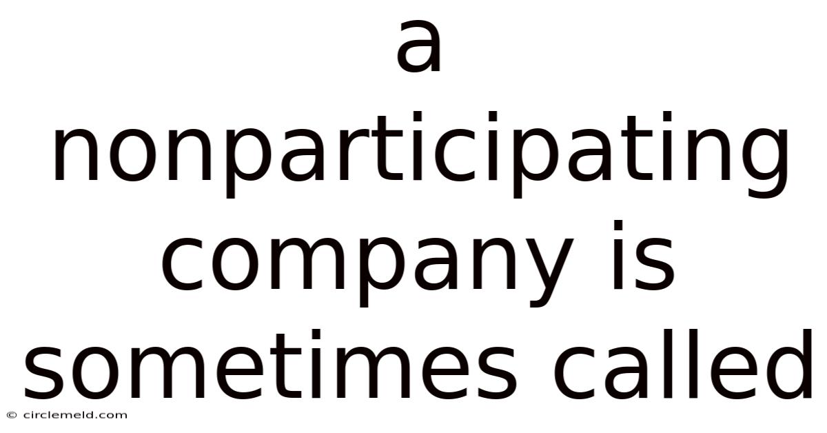 A Nonparticipating Company Is Sometimes Called