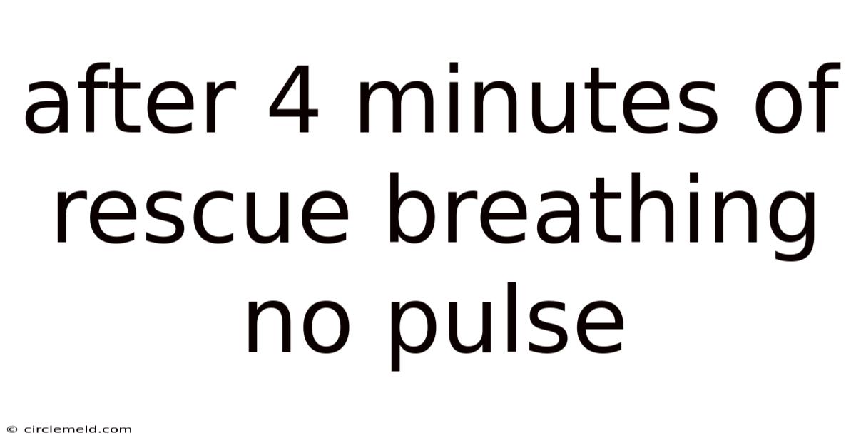 After 4 Minutes Of Rescue Breathing No Pulse