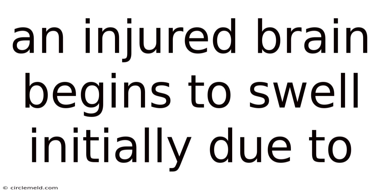 An Injured Brain Begins To Swell Initially Due To