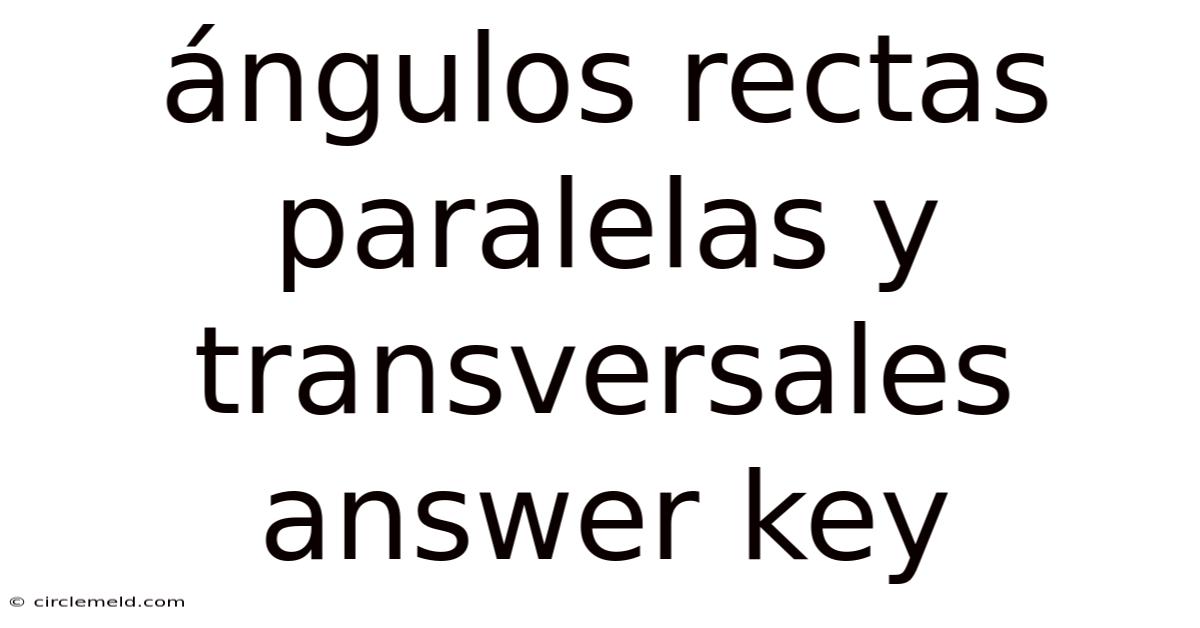 Ángulos Rectas Paralelas Y Transversales Answer Key