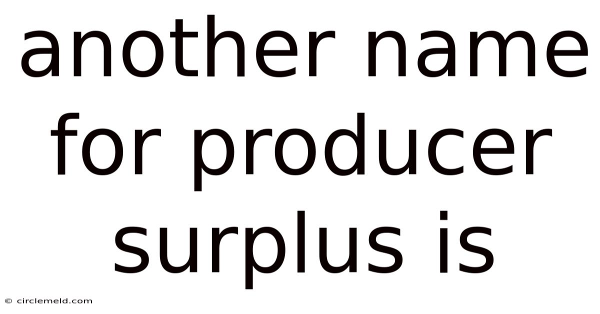 Another Name For Producer Surplus Is