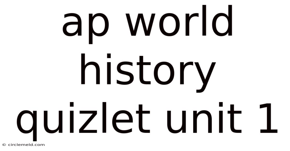 Ap World History Quizlet Unit 1