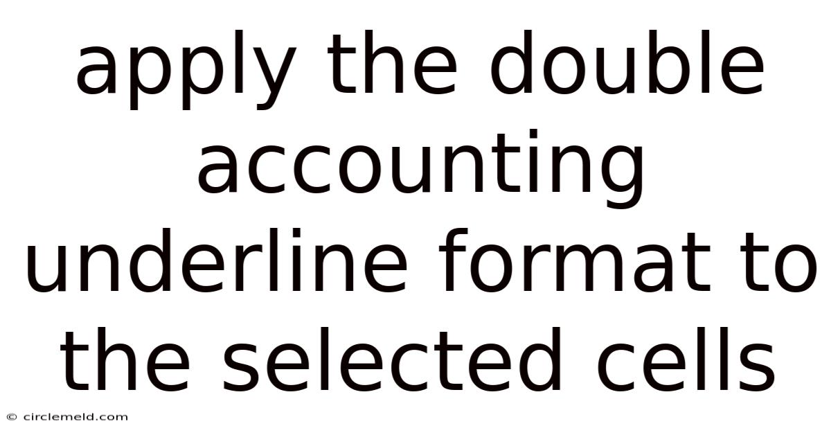 Apply The Double Accounting Underline Format To The Selected Cells