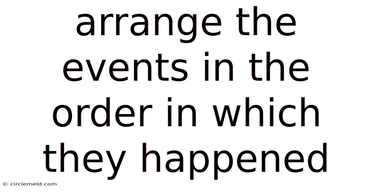 Arrange The Events In The Order In Which They Happened
