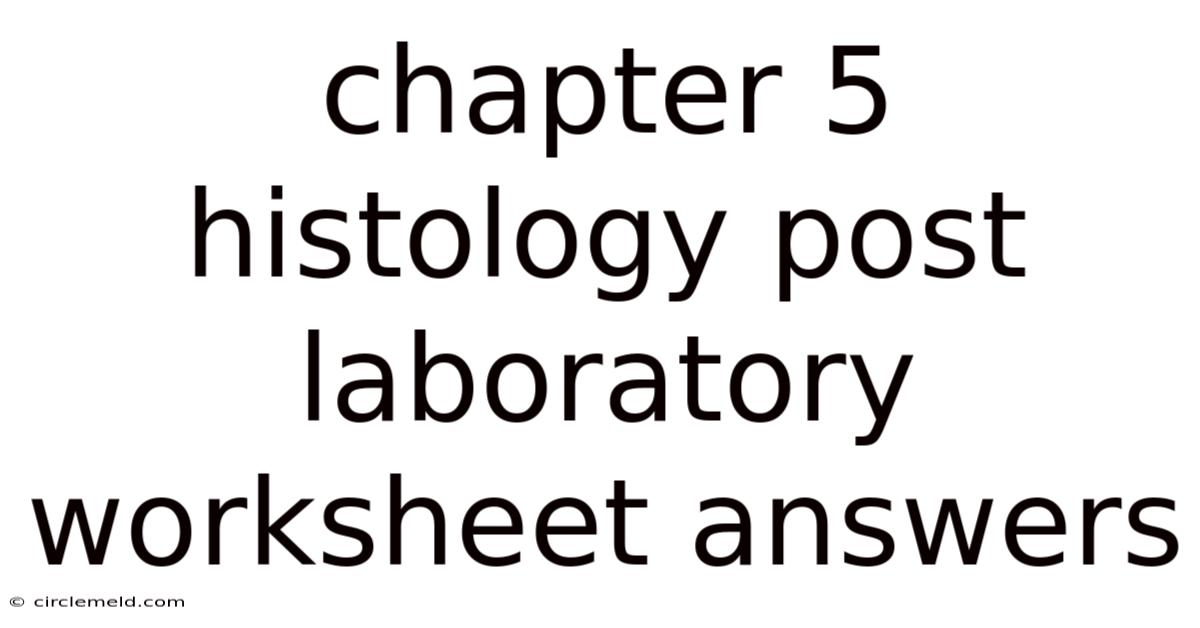 Chapter 5 Histology Post Laboratory Worksheet Answers