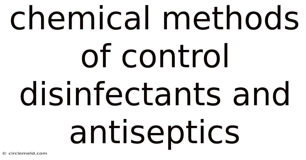 Chemical Methods Of Control Disinfectants And Antiseptics
