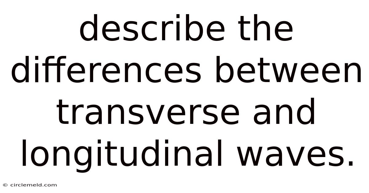 Describe The Differences Between Transverse And Longitudinal Waves.