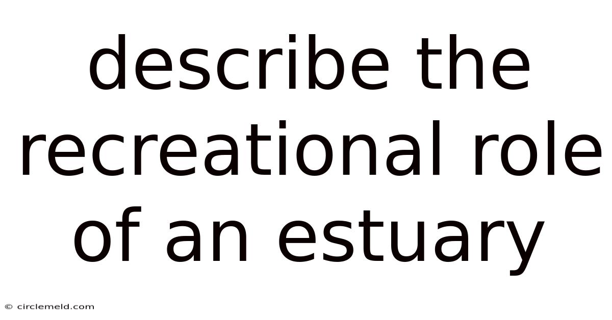 Describe The Recreational Role Of An Estuary