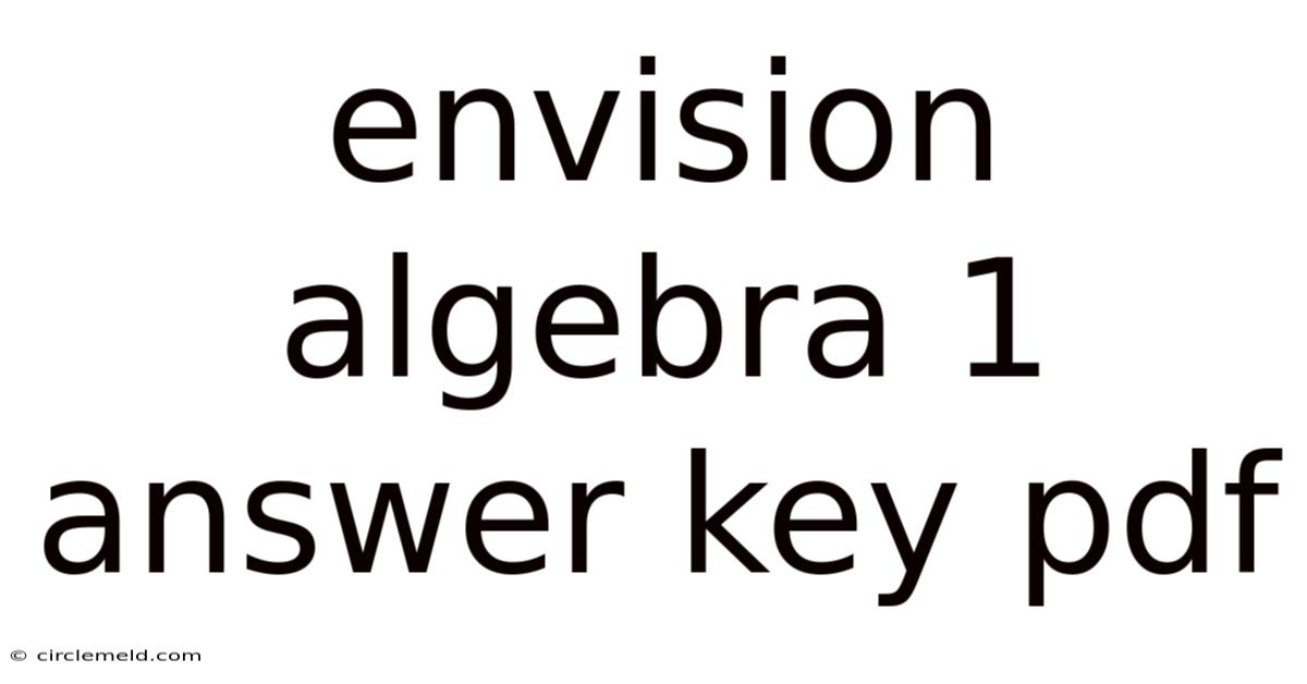 Envision Algebra 1 Answer Key Pdf