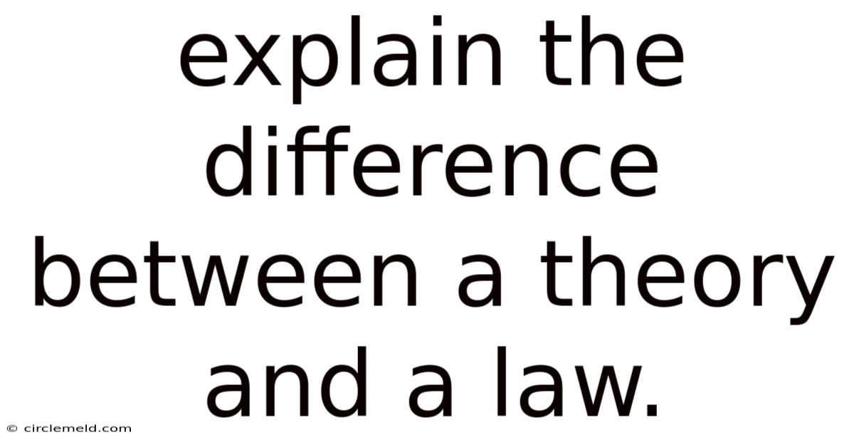 Explain The Difference Between A Theory And A Law.