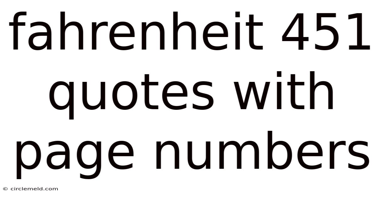 Fahrenheit 451 Quotes With Page Numbers