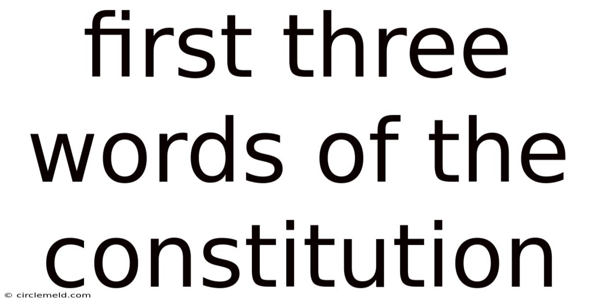 First Three Words Of The Constitution