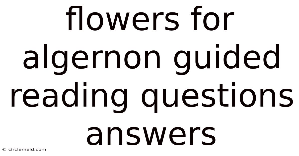 Flowers For Algernon Guided Reading Questions Answers