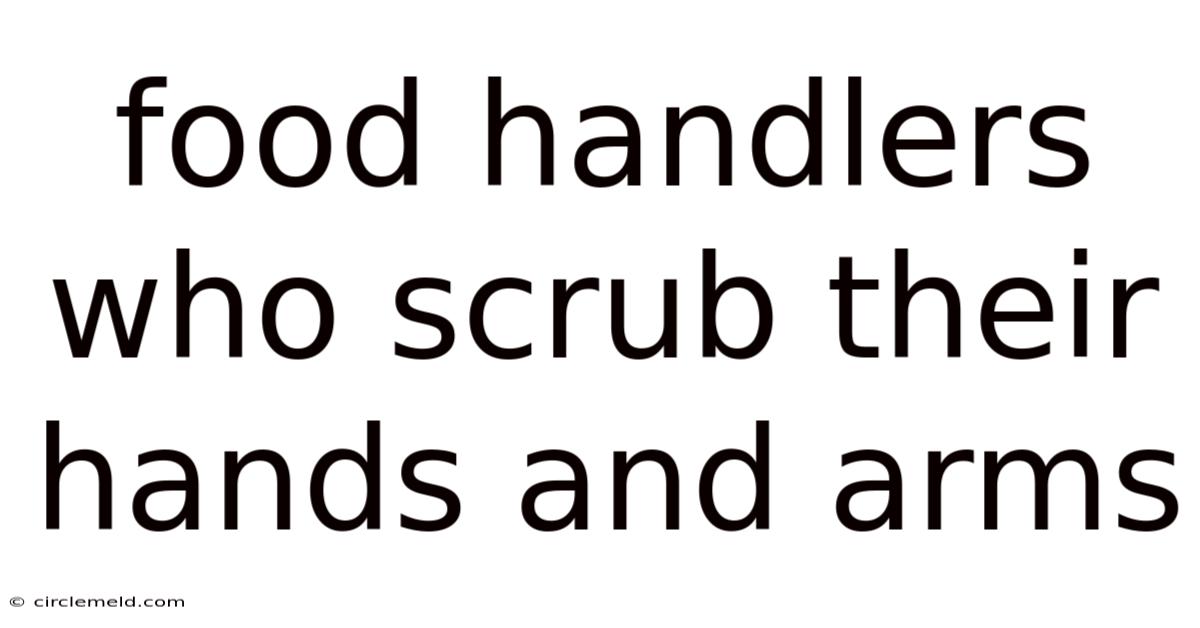 Food Handlers Who Scrub Their Hands And Arms