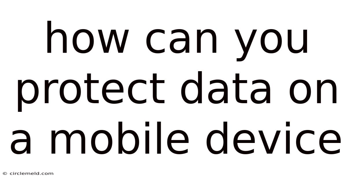 How Can You Protect Data On A Mobile Device