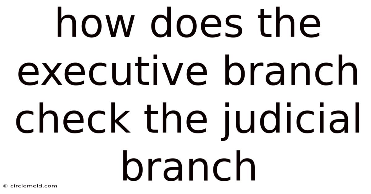 How Does The Executive Branch Check The Judicial Branch