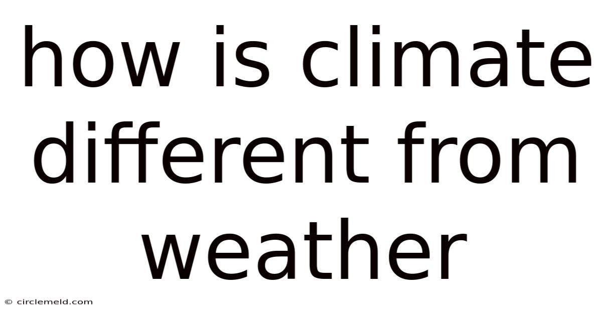 How Is Climate Different From Weather
