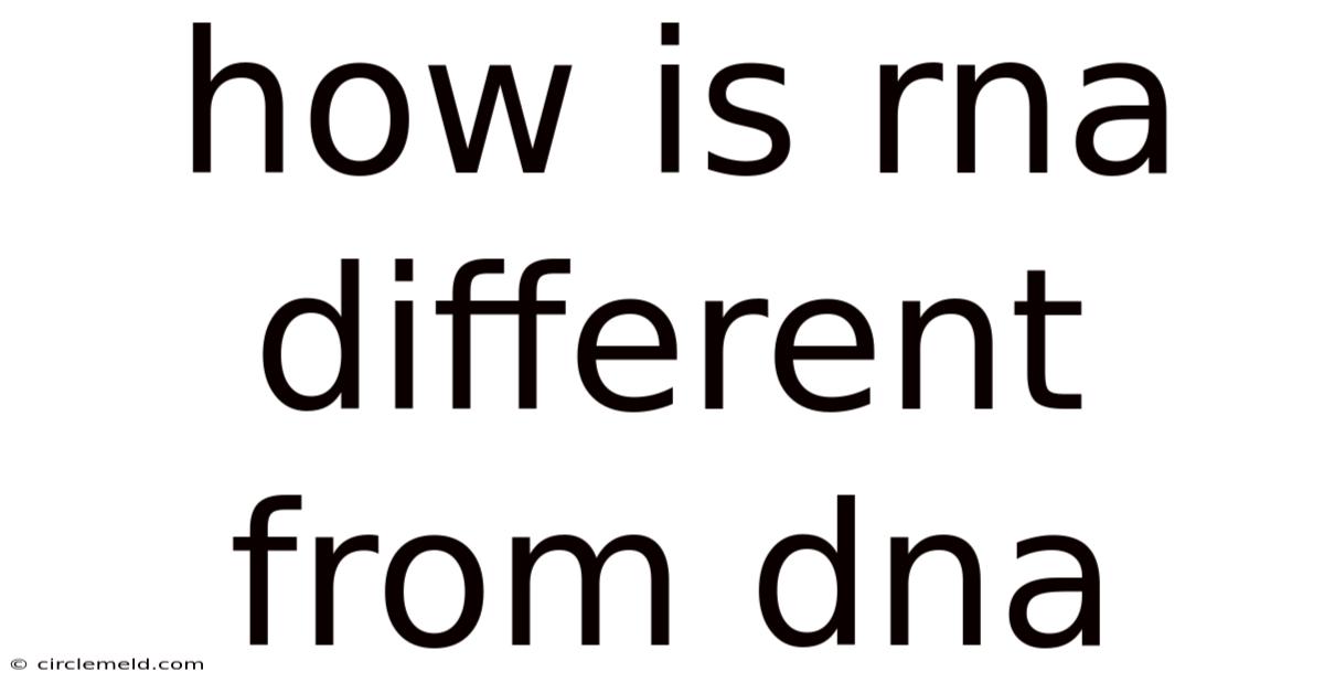 How Is Rna Different From Dna