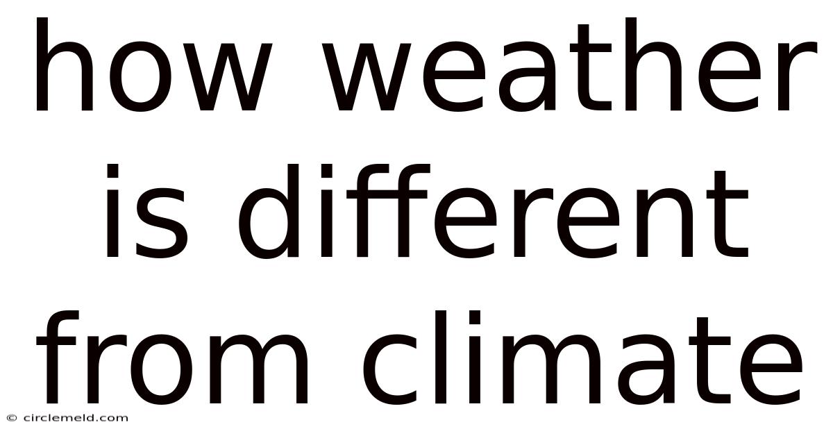How Weather Is Different From Climate