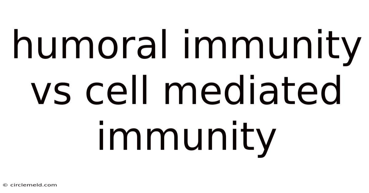 Humoral Immunity Vs Cell Mediated Immunity