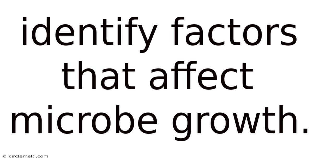 Identify Factors That Affect Microbe Growth.