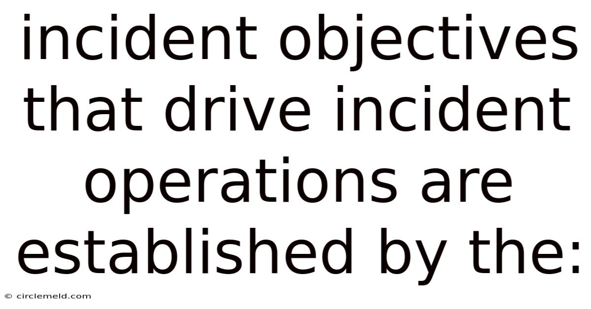 Incident Objectives That Drive Incident Operations Are Established By The: