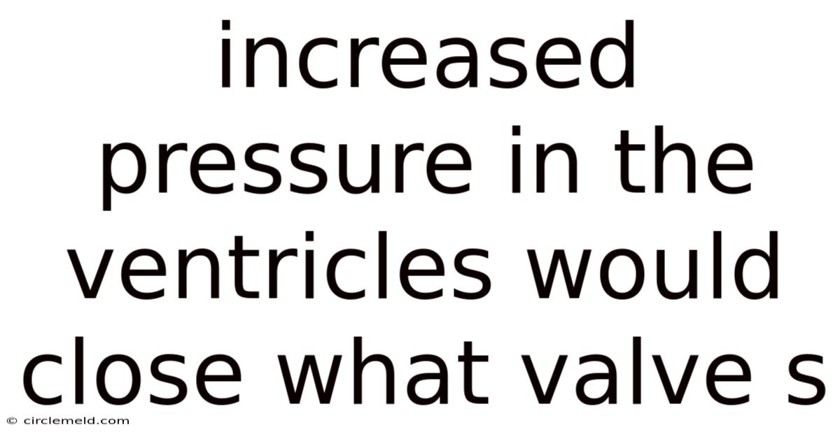 Increased Pressure In The Ventricles Would Close What Valve S