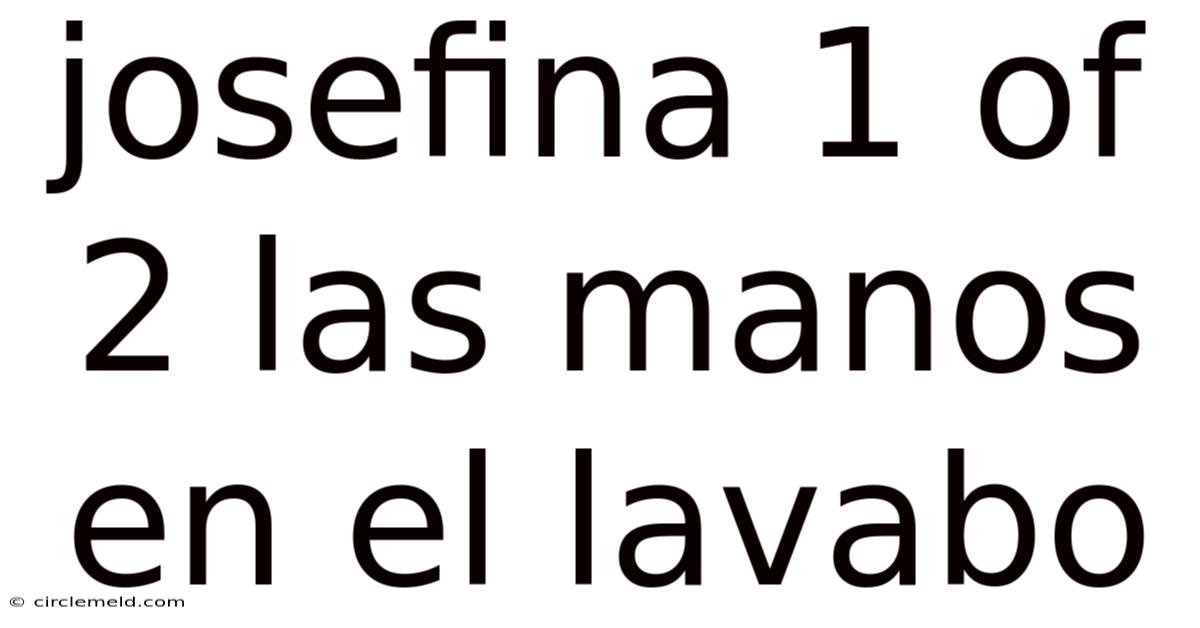 Josefina 1 Of 2 Las Manos En El Lavabo