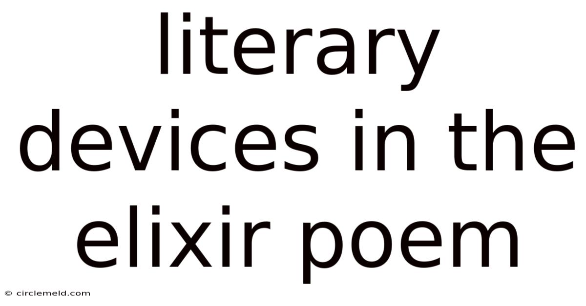 Literary Devices In The Elixir Poem
