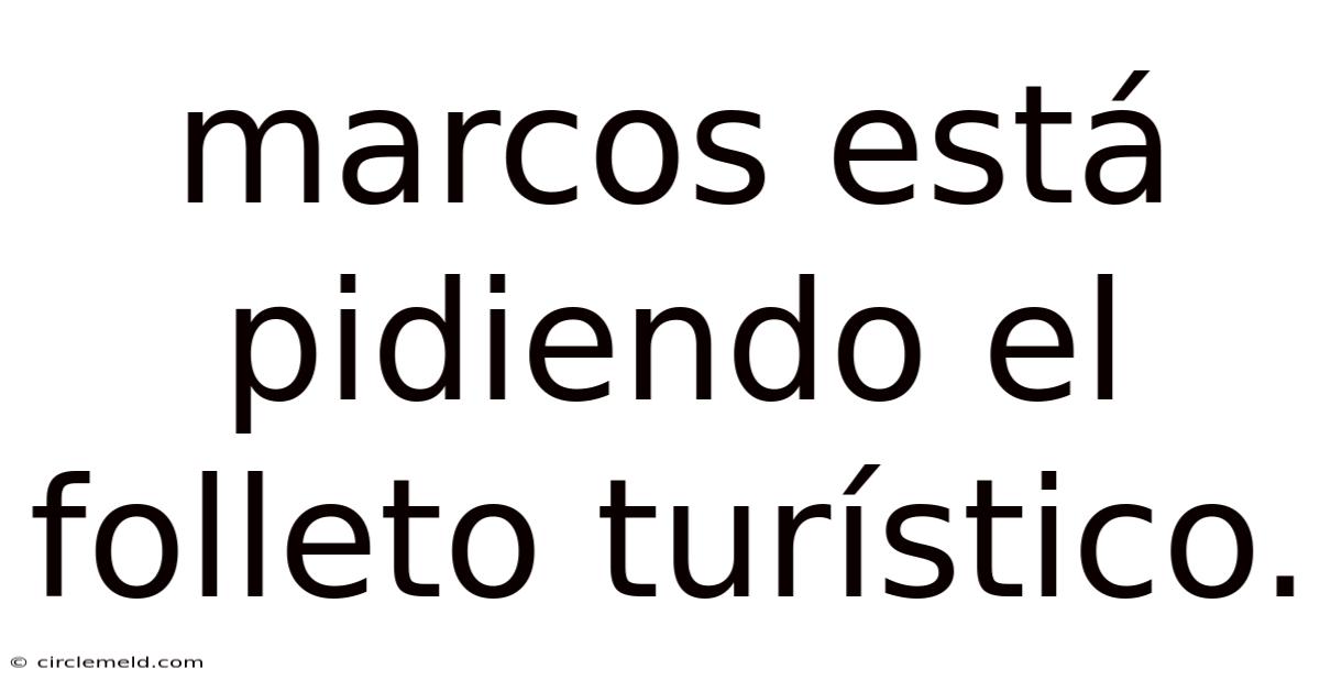 Marcos Está Pidiendo El Folleto Turístico.