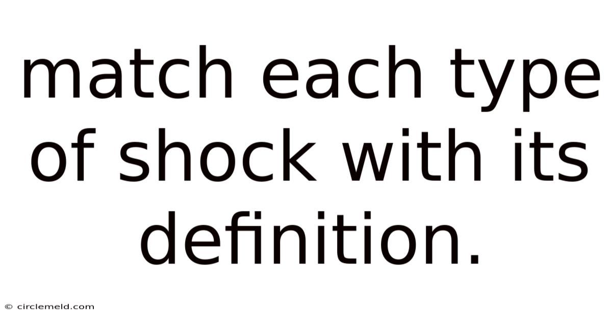 Match Each Type Of Shock With Its Definition.