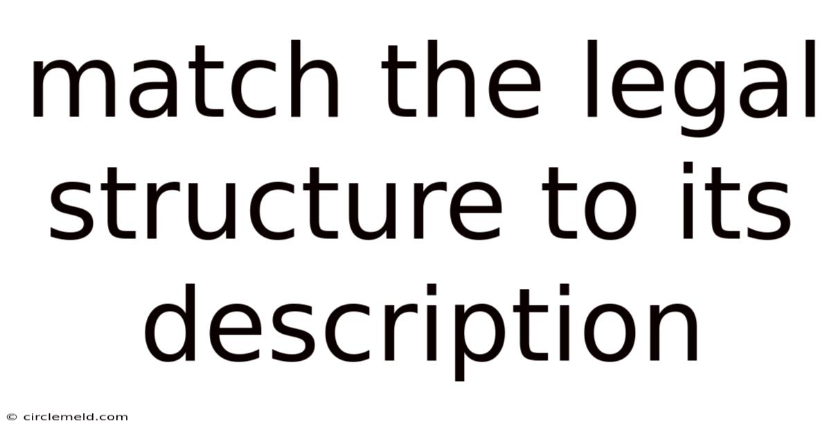 Match The Legal Structure To Its Description