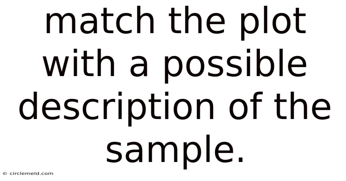 Match The Plot With A Possible Description Of The Sample.