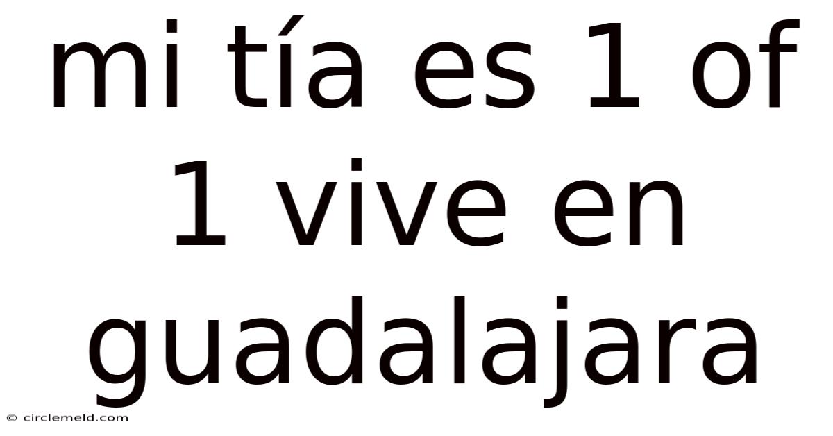 Mi Tía Es 1 Of 1 Vive En Guadalajara