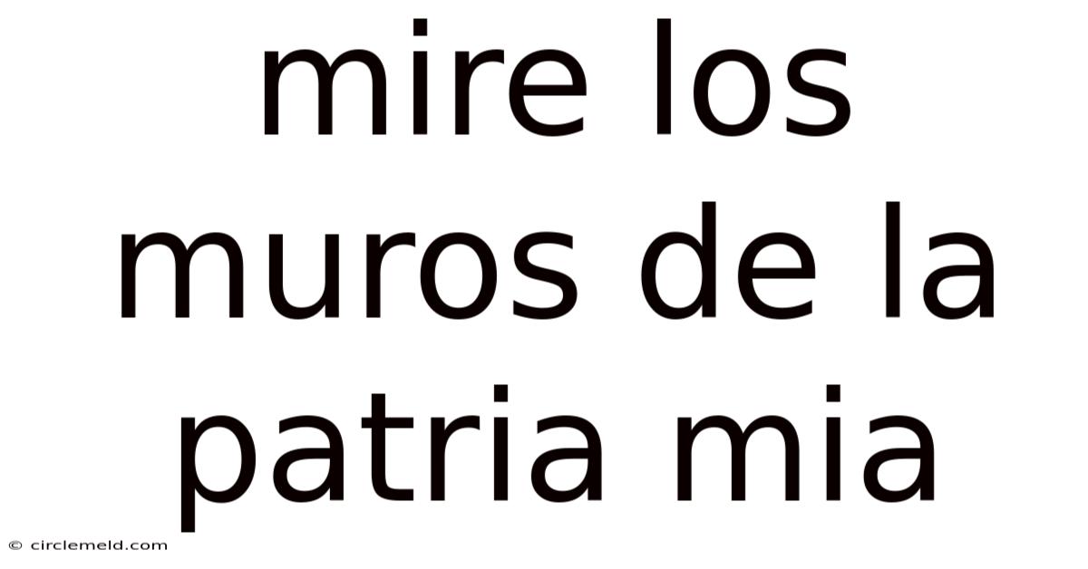 Mire Los Muros De La Patria Mia