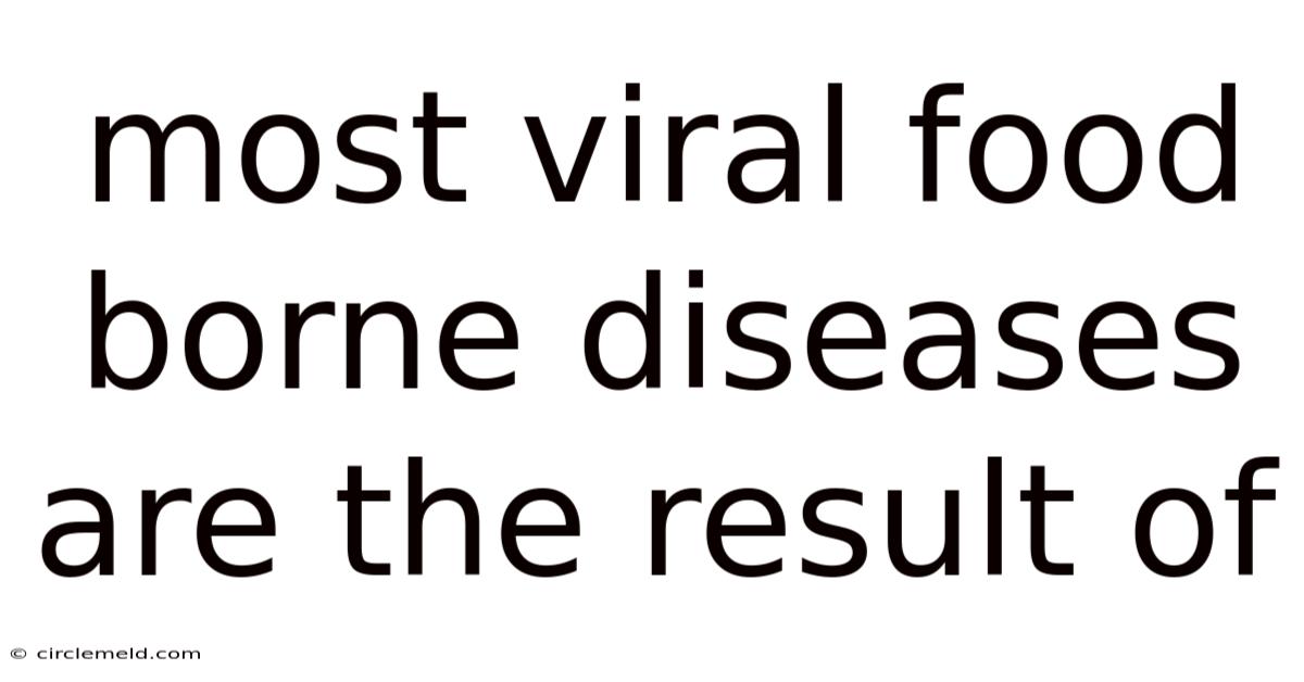 Most Viral Food Borne Diseases Are The Result Of