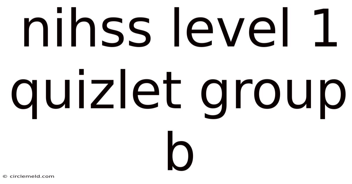 Nihss Level 1 Quizlet Group B