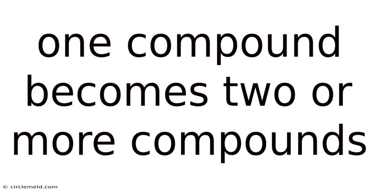 One Compound Becomes Two Or More Compounds
