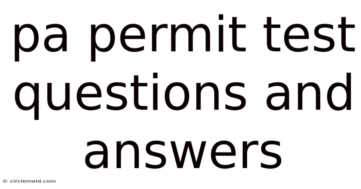 Pa Permit Test Questions And Answers