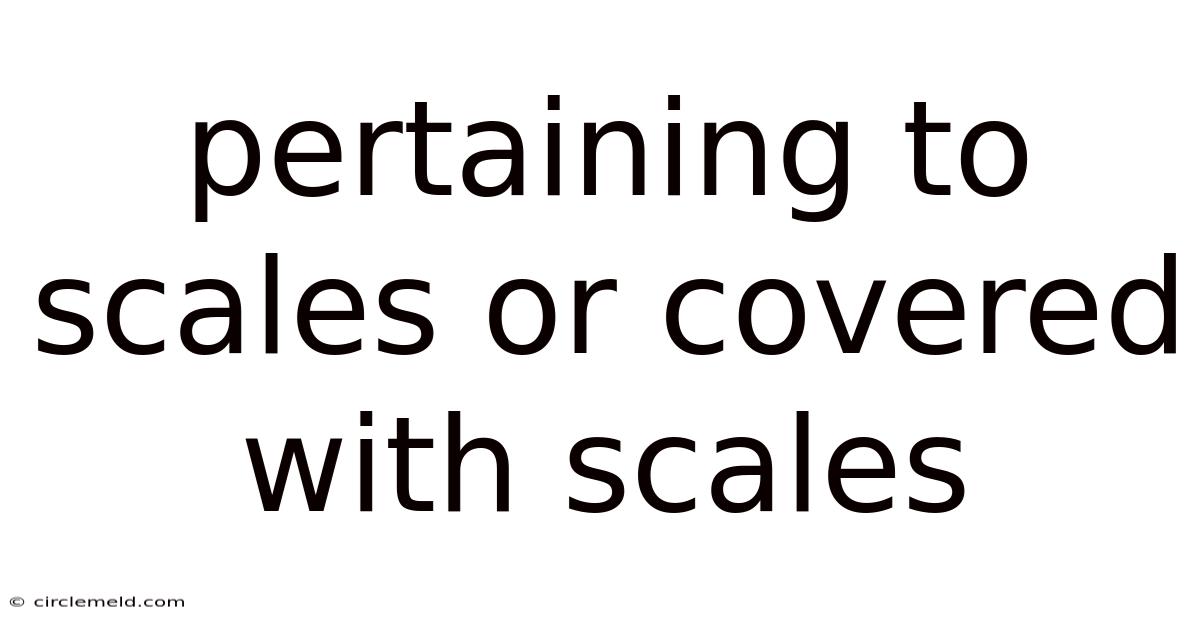 Pertaining To Scales Or Covered With Scales