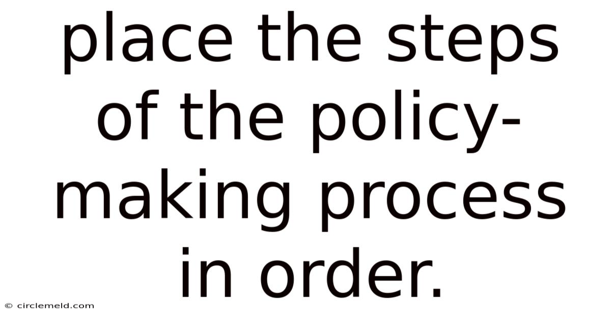 Place The Steps Of The Policy-making Process In Order.