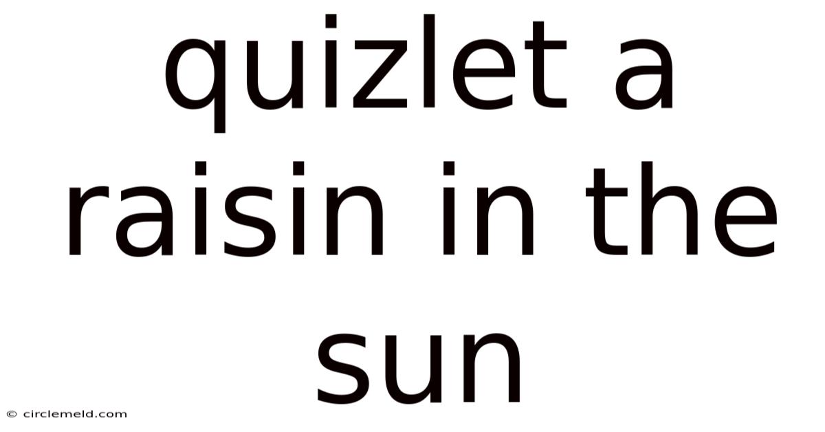 Quizlet A Raisin In The Sun