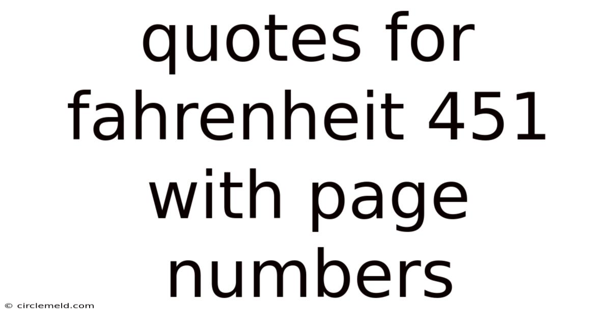 Quotes For Fahrenheit 451 With Page Numbers