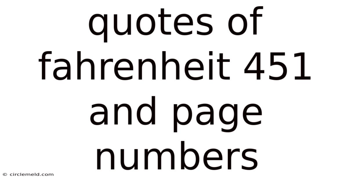Quotes Of Fahrenheit 451 And Page Numbers