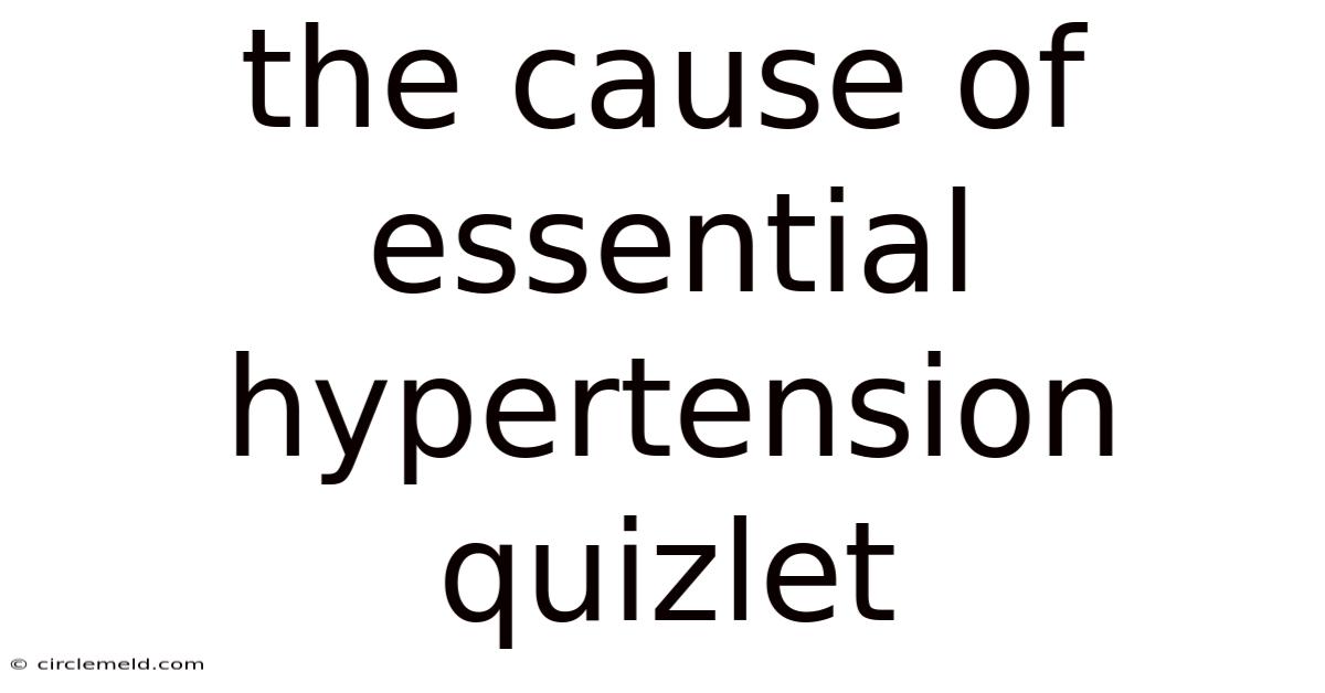 The Cause Of Essential Hypertension Quizlet