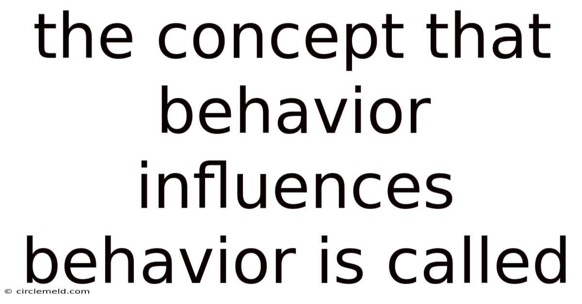 The Concept That Behavior Influences Behavior Is Called