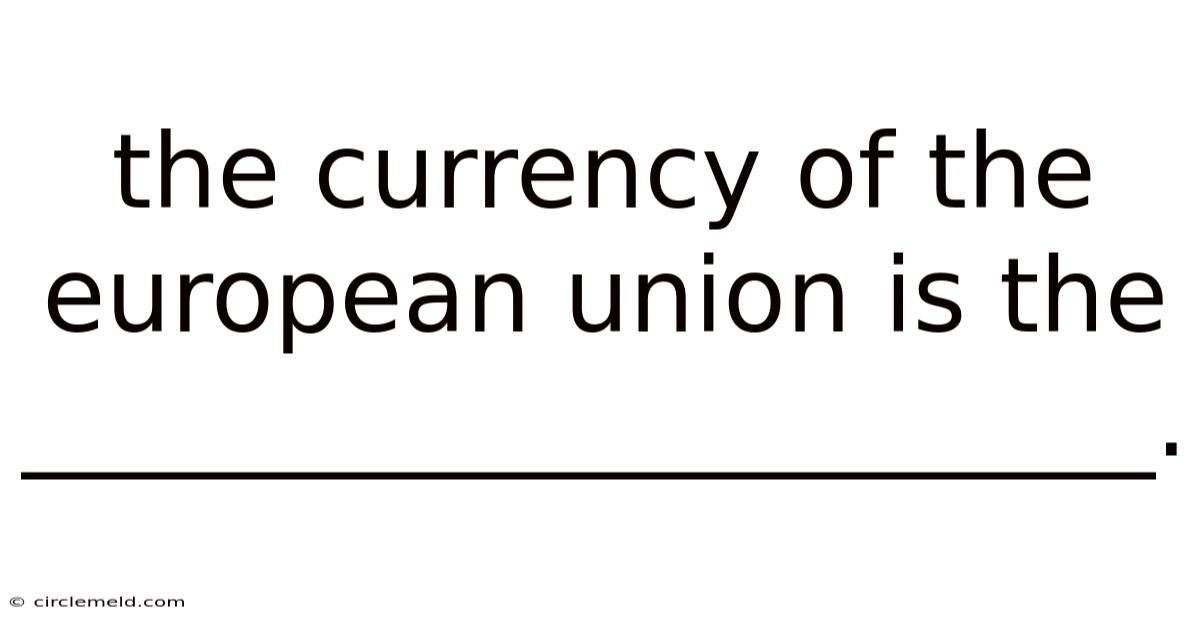 The Currency Of The European Union Is The ______________________.